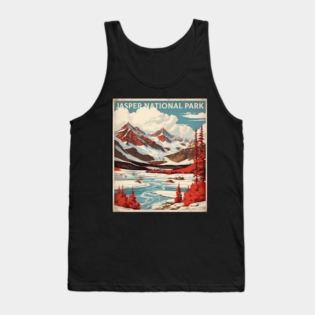 Jasper National Park Canada Vintage Poster Tourism Tank Top by TravelersGems